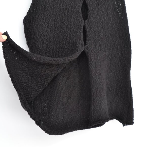 Dissh Dion Boucle Knit Longline Vest Top Cut Out Sleeveless Black Women's S - Picture 7 of 9